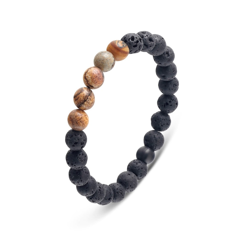 Gents Black Stone Bracelet