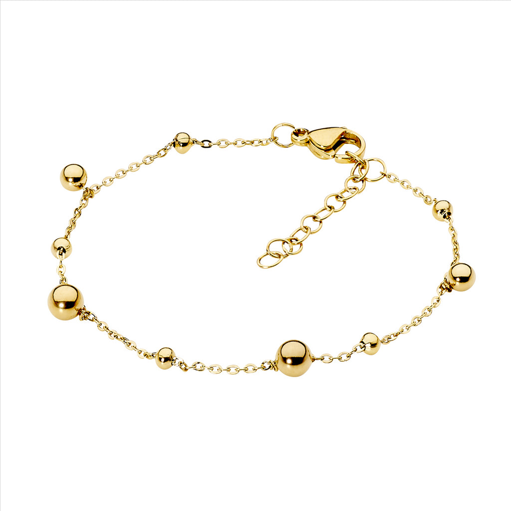 Stainless Steel Gold Plated Ball Bracelet