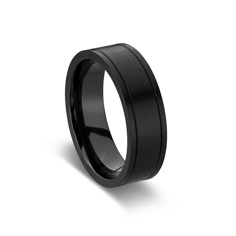 Zirconium Black Mens Ring