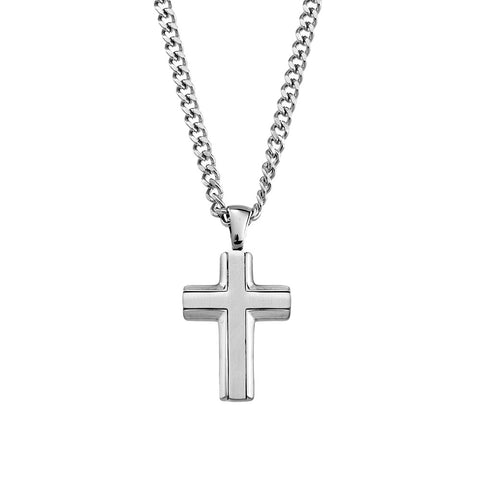 Mens Stainless Steel Cross And Chain