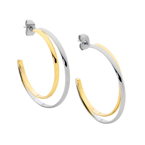 Stainless Steel And Gold Plated Hoops