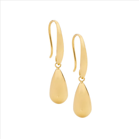 Stainless Steel Gold Plated Drop Earrings