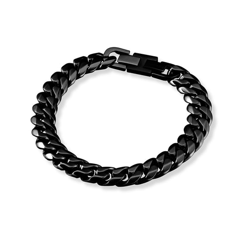 Blaze Stainless Steel Black Cuban Link Bracelet