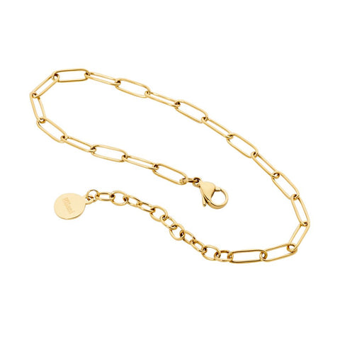 Stainless Steel Gold Plate Paperclip Bracelet