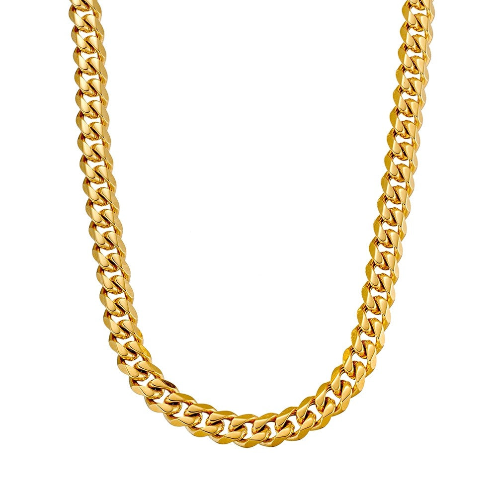 Gold Plated Stainless Steel Cuban Link Chain 70cm
