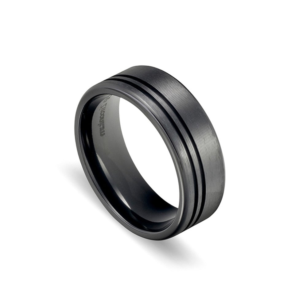 Black Zirconium Mens Ring
