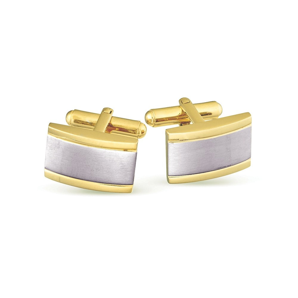 Stainless Steel Gold Plated Cuff Links
