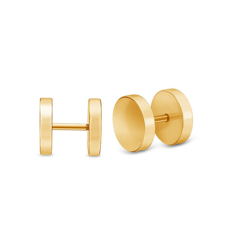 Stainless Steel Gold Plated Disc Studs